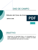 Densidad de Campo Método Del Cono de Arena PDF