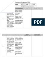 Classroom Management Plan Template