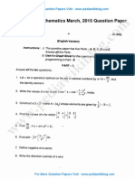 2nd PU Maths March 2015 PDF