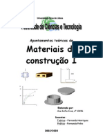 Apontamentos Materiais de Construção