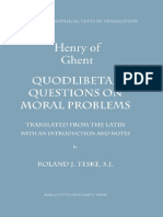 Enrique de Gante - Quodlibetal Questions On Moral Problems