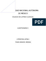 Cuestionario Literatura Latina I