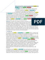 Método para La Determinación Experimental Del Centro de Gravedad de Un Cuerpo Humano