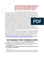 Deliverance From Toronto Curse