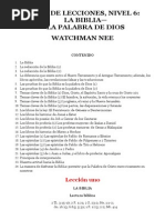 Watchman Nee Libro de Lecciones Nivel 6 La Biblia