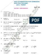 Polytechnic (CEEP) Exam Question Paper & Answer Key