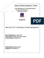 Role of ICT & Challenges in Disaster Management