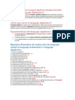 De Lenguaje Común A Lenguaje Algebraico Ejemplos Resueltos