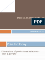 Ethics & Professional Life: 28 February 2013