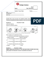 Prova de Português 1º Ano E.F.