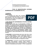 Modelo de Notas Explicativas Aplicáveis À Microempresa e As Empresas de Pequeno Porte