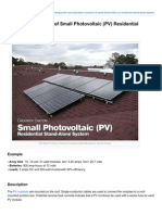 Calculation Example of Small Photovoltaic PV Residential StandAlone System