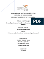 Investigaciones Sobre La Evaluación Del Desempeño Laboral