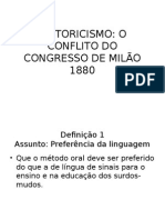 HISTORICISMO Congresso de Milao