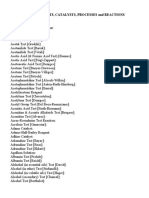 Tests and Reagents and Catalysts