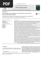 Pharmacognostic Specifications of Eight Cultivars of Piper Betle From Eastern Region of India