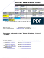 Gangneung Independent Arts Theater Schedule, October 1 - October 7