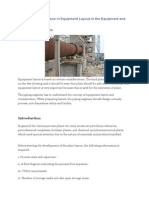 Various Considerations in Equipment Layout in The Equipment and Plot Plan