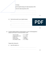 IB Physics Greenhouse Effect Questions