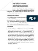 Adjudication Order in respect of (1) E-Land Apparel Limited (Formerly known as Mudra Lifestyle Limited) (2) E-Land Asia Holding Pte Limited (3)Mr. Murari Bisheshwar Agarwal (4) Mr. Ravinder Bisheshwar Agarwal (5) Mr. Vishwambharlal Kanahiyalal Bhoot.