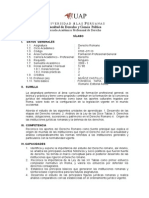 Syllabus Derecho Romano Derecho Uap