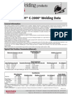 Hastelloy C-2000 Welding Data: General Information