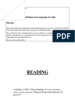 'Critical Thinking', in 'Critical Thinking and Everyday Argument'. pp.16-27 (2005)