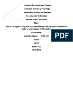 Uso de Las Leyes de Los Gases en La Determinación de Hidrogenocarbonato de Sodio en Una Muestra de Alka-Seltzer