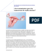 Cuáles Son Los Tratamientos para Las Lesiones Precancerosas de Cuello Uterino