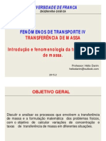 Introdução e Fenomenologia Da Transferência de Massa