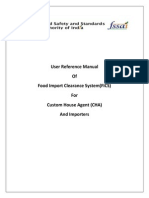 Reference Manual of FICS For CHA and Importer