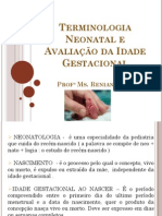 Terminologia Neonatal e Avaliação Da Idade Gestacional