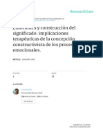 Emociones y Construcción Del Significado - Implicaciones Terapéuticas de La Concepción Constructivista de Los Procesos Emocionales PDF