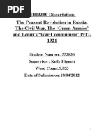 The Peasant Revolution in Russia, The Civil War, The 'Green Armies' and Lenin's 'War Communism' 1917-1921