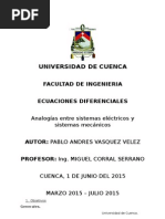Analogías Entre Sistemas Eléctricos y Sistemas Mecánicos