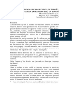 Tendencias de Los Estudios de Español Como Lengua Extranjera en Bogotá