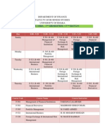 Class Time Table - MBA (1st Semester)