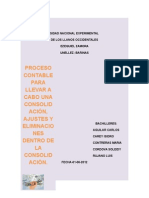 Proceso Contable para Llevar A Cabo Una Consolidacion Ajustes y Eliminacion Dentro de La Consolidacion