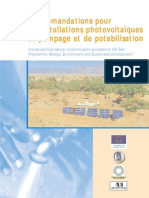 Fondem Recommandations Pompage Potabilisation Photovoltaique