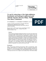 Te and Se Mineralogy of The High-Sulfidation Kochbulak and Kairagach Epithermal Gold Telluride Deposits