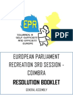 European Parliament Recreation 3Rd Session - Coimbra: Resolution Booklet