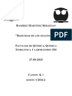 Reporte de Basicidad de Los Oxianiones