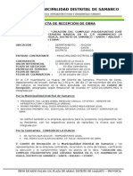 Acta de Recepción de Obra de Polideportivo 2014