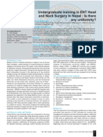 Undergraduate Training in ENT Head and Neck Surgery in Nepal: Is There Any Uniformity?