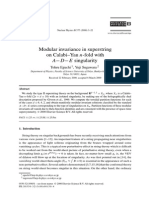 Modular Invariance in Superstring On Calabi-Yau N-Fold With: D E Singularity