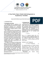 A Trip Mode Choice Model With Endogeneity in Explanatory Variables A Trip Mode Choice Model With Endogeneity in Explanatory Variables A Trip Mode Choice Model With Endogeneity in