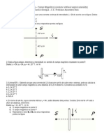 6º Lista de Exercícios Campo Magnético (Fio - Espira - Solenóide)