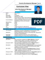 Country Development Manager Sample CV or Resume