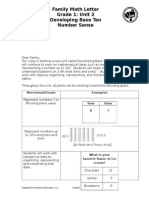 Family Math Letter Grade 1: Unit 2 Developing Base Ten Number Sense