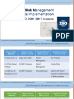 Risk Management Requirements Implementation in ISO 9001:2015 Clauses